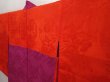 Photo2: 6605T10z420 Antique Japanese Kimono Silk HAORI  Pink-Purple (2)