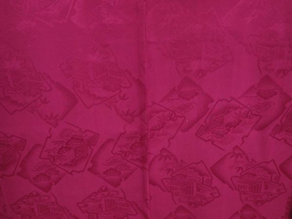 Photo5: 6605T10z420 Antique Japanese Kimono Silk HAORI  Pink-Purple (5)