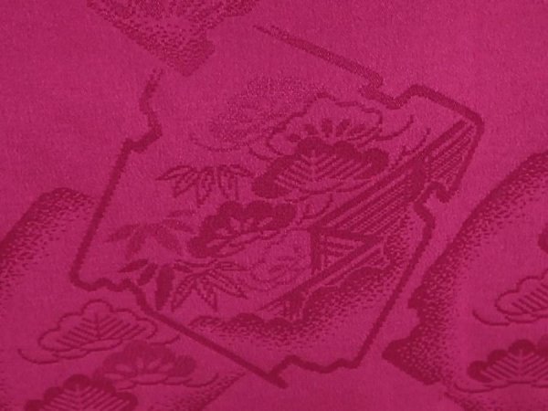Photo6: 6605T10z420 Antique Japanese Kimono Silk HAORI  Pink-Purple (6)