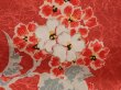 Photo4: 6605T11z390 Antique Japanese Kimono Silk HAORI Flower Red-Pink (4)