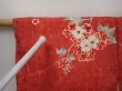 Photo5: 6605T11z390 Antique Japanese Kimono Silk HAORI Flower Red-Pink (5)