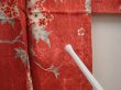 Photo7: 6605T11z390 Antique Japanese Kimono Silk HAORI Flower Red-Pink (7)