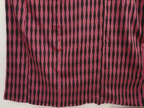 Photo4: 6605T12z850 Vintage Japanese Kimono Silk KOMON Tatewaku Dark pink (4)