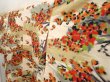 Photo2: 6605T13z650 Vintage Japanese Kimono Silk MEISEN KOMON Flower Oyster white (2)