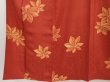 Photo4: 6605T14z850 Vintage Japanese Kimono Silk KOMON Maple Red-Brown (4)