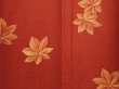 Photo5: 6605T14z850 Vintage Japanese Kimono Silk KOMON Maple Red-Brown (5)