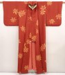 Photo8: 6605T14z850 Vintage Japanese Kimono Silk KOMON Maple Red-Brown (8)