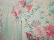 Photo2: 6605T15z830 Vintage Japanese Kimono Silk TSUKESAGE Peony Light blue (2)