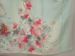 Photo7: 6605T15z830 Vintage Japanese Kimono Silk TSUKESAGE Peony Light blue (7)