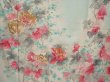 Photo8: 6605T15z830 Vintage Japanese Kimono Silk TSUKESAGE Peony Light blue (8)