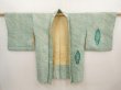 Photo7: 6609T02z440 Vintage Japanese Kimono Silk SHIBORI HAORI  Dull green (7)