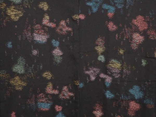 Photo3: 6609T05z620 Vintage Japanese Kimono Silk HAORI  Black (3)