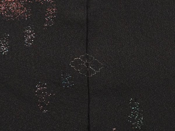 Photo5: 6609T05z620 Vintage Japanese Kimono Silk HAORI  Black (5)