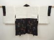 Photo7: 6609T05z620 Vintage Japanese Kimono Silk HAORI  Black (7)