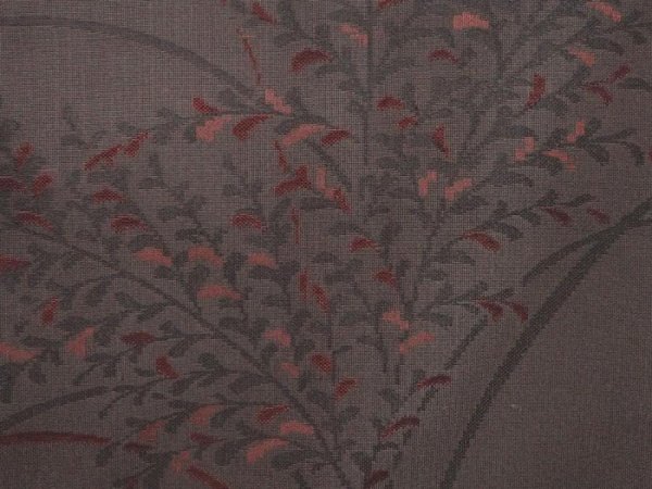 Photo4: 6609T06z240 Vintage Japanese Kimono Silk See through HAORI Plants Black (4)