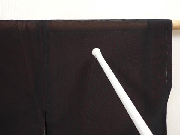 Photo6: 6609T06z240 Vintage Japanese Kimono Silk See through HAORI Plants Black (6)