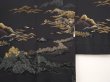 Photo3: 6609T08z490 Vintage Japanese Kimono Silk HAORI Amanohashidate Black (3)