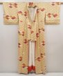 Photo8: 6609T11z740 Vintage Japanese Kimono Silk KOMON Chrysanthemum Champagne (8)