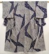Photo1: 6609T12z960 Vintage Japanese Kimono Silk TSUMUGI Branch Gray (1)