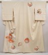 Photo1: 6609T13z950 Vintage Japanese Kimono Silk TSUKESAGE Phoenix Light cream (1)
