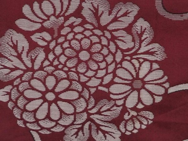 Photo6: 6609T14z590 Vintage Japanese Kimono Silk OMESHI Karahana Dark grape (6)