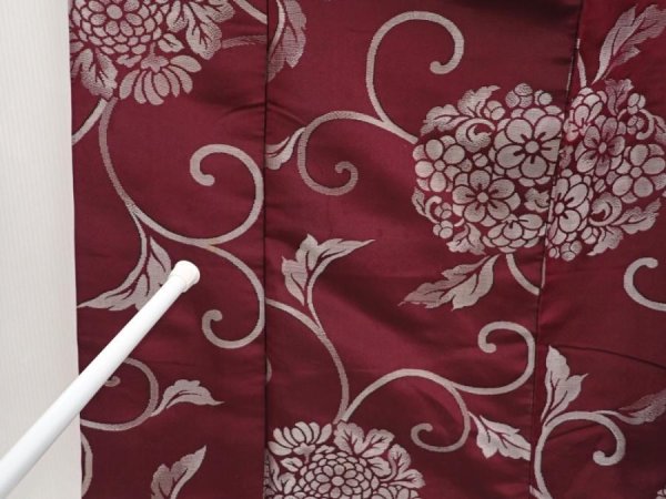 Photo8: 6609T14z590 Vintage Japanese Kimono Silk OMESHI Karahana Dark grape (8)