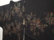 Photo2: 6610T01z560 Vintage Japanese Kimono Silk HAORI Flower Black (2)
