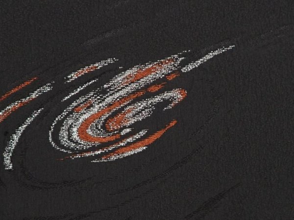 Photo4: 6610T03z550 Vintage Japanese Kimono Silk HAORI Stream Black (4)