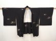 Photo6: 6610T03z550 Vintage Japanese Kimono Silk HAORI Stream Black (6)