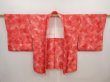 Photo6: 6610T04z560 Vintage Japanese Kimono Silk HAORI Maple Red-Pink (6)