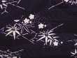 Photo4: 6610T06z470 Vintage Japanese Kimono Silk HAORI Flowers Dark purple (4)