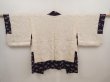 Photo6: 6610T06z470 Vintage Japanese Kimono Silk HAORI Flowers Dark purple (6)