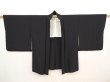 Photo6: 6610T07z590 Vintage Japanese Kimono Silk HAORI Plain Black (6)