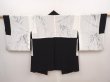 Photo7: 6610T07z590 Vintage Japanese Kimono Silk HAORI Plain Black (7)