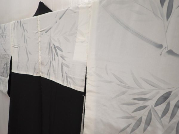 Photo8: 6610T07z590 Vintage Japanese Kimono Silk HAORI Plain Black (8)
