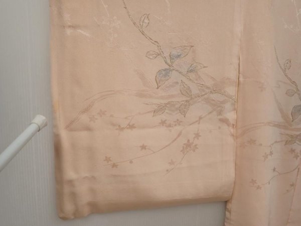 Photo7: 6610T08z510 Vintage Japanese Kimono Silk HAORI Branch Light peach (7)