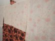 Photo7: 6610T10z400 Vintage Japanese Kimono Silk MEISEN HAORI Flower Dark coral (7)