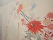 Photo2: 6610T11z810 Vintage Japanese Kimono Silk TSUKESAGE Flowers Off-white (2)