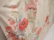 Photo3: 6610T11z810 Vintage Japanese Kimono Silk TSUKESAGE Flowers Off-white (3)