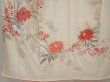 Photo5: 6610T11z810 Vintage Japanese Kimono Silk TSUKESAGE Flowers Off-white (5)