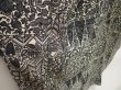 Photo3: 6610T12z930 Vintage Japanese Kimono Silk KOMON Flowers Black (3)