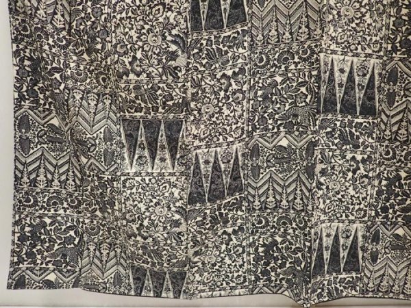 Photo4: 6610T12z930 Vintage Japanese Kimono Silk KOMON Flowers Black (4)