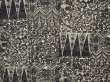 Photo5: 6610T12z930 Vintage Japanese Kimono Silk KOMON Flowers Black (5)