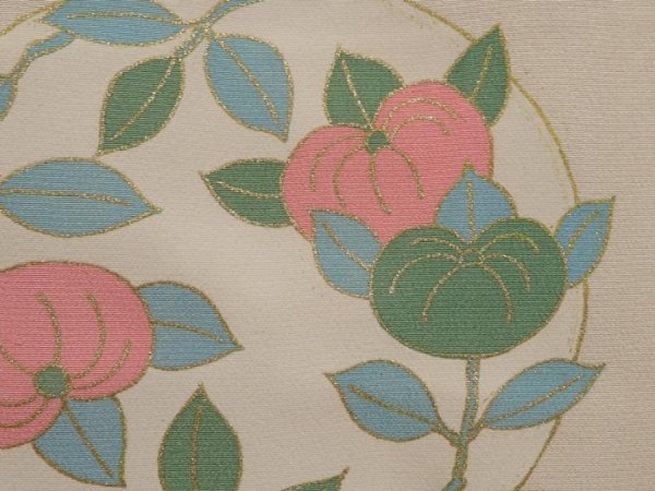 Photo6: 6610T13z1020 Vintage Japanese Girl's Kimono Silk Flowers Off-white (6)