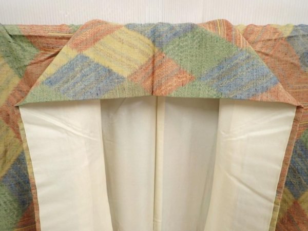 Photo7: 6610T14z850 Vintage Japanese Kimono Silk TSUMUGI  Sand yellow (7)