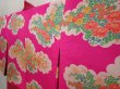 Photo3: 6611T03z480 Antique Japanese Kimono Silk HAORI Ivy Red-Pink (3)