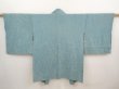 Photo1: 6611T04z630 Vintage Japanese Kimono Silk HAORI  Dull light blue (1)