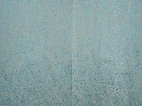 Photo3: 6611T04z630 Vintage Japanese Kimono Silk HAORI  Dull light blue (3)