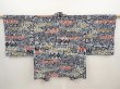 Photo1: 6611T05z500 Vintage Japanese Kimono Silk HAORI Flowers Gray (1)