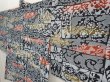 Photo2: 6611T05z500 Vintage Japanese Kimono Silk HAORI Flowers Gray (2)
